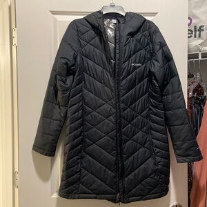 Large black Columbia long winter coat